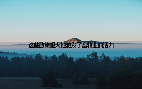 这些政策极大地激发了畜牧业的活力