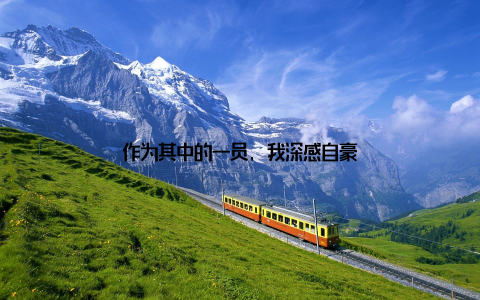 作为其中的一员, 我深感自豪