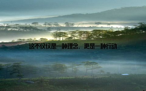 这不仅仅是一种理念, 更是一种行动