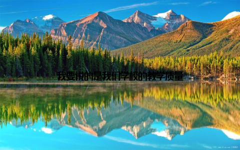 我要说的是我们学校的教学质量