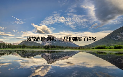 我放心地使用, 心里也踏实了许多