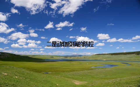 二是动物疫病的防控