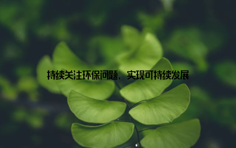 持续关注环保问题, 实现可持续发展