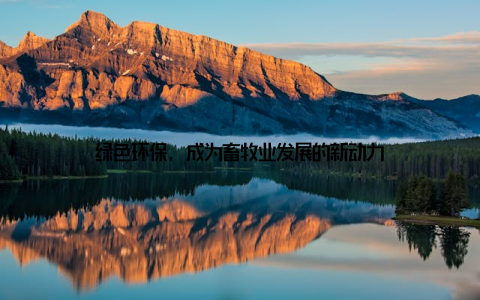 绿色环保, 成为畜牧业发展的新动力