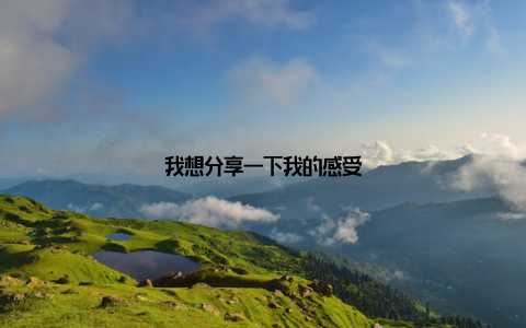 我想分享一下我的感受