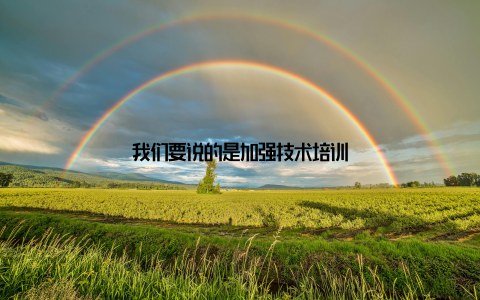 我们要说的是加强技术培训