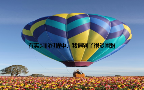 在实习的过程中, 我遇到了很多困难