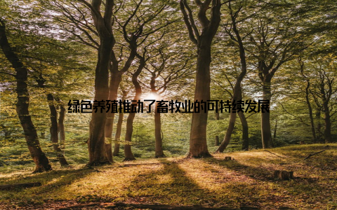 绿色养殖推动了畜牧业的可持续发展