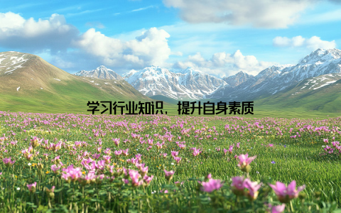 学习行业知识, 提升自身素质