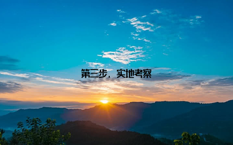 第三步, 实地考察
