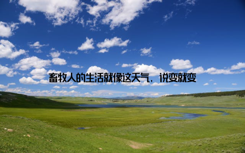 畜牧人的生活就像这天气, 说变就变