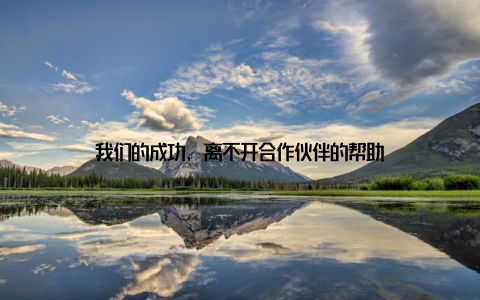 我们的成功, 离不开合作伙伴的帮助