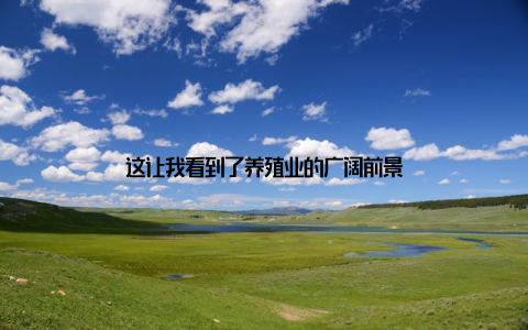 这让我看到了养殖业的广阔前景